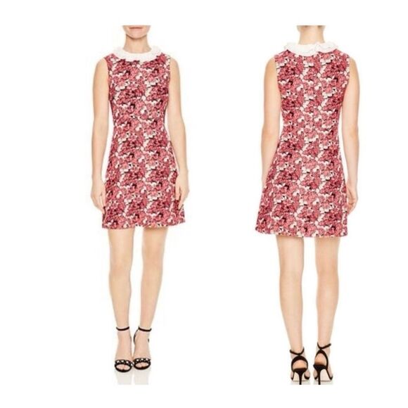 Sandro Womens Pink Floral Sleeveless Mini Dress Size 0 - Picture 1 of 12